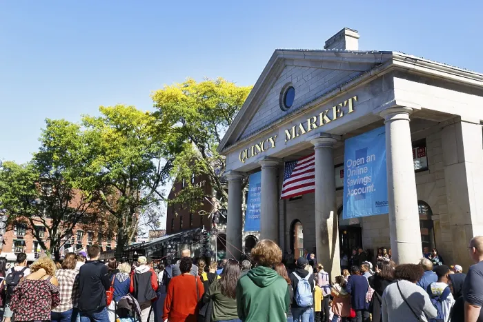 Framed Print : Crowd in front of Quincy Market