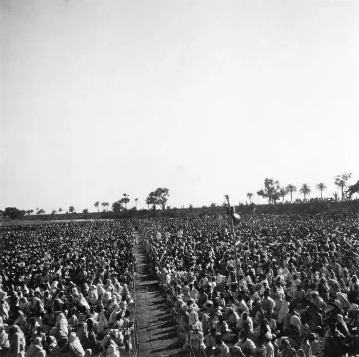 Framed Print : Crowds at a public meeting in Assam, December 1945 Framed Print : Crowds at a public meeting in Assam, December 1945