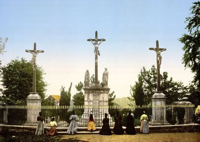 Framed Print : Crucifixion group, around 1890