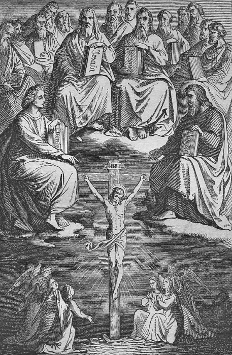 Framed Print : Crucifixion, historic steel engraving from 1860