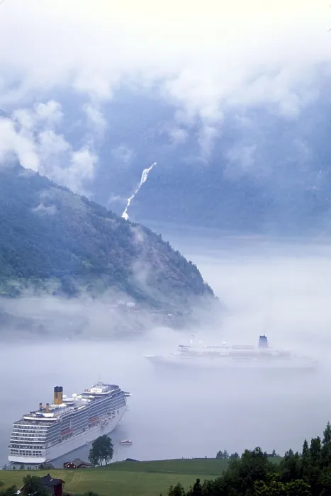 Framed Print : Cruise ship, Geirangerfjord, Norway