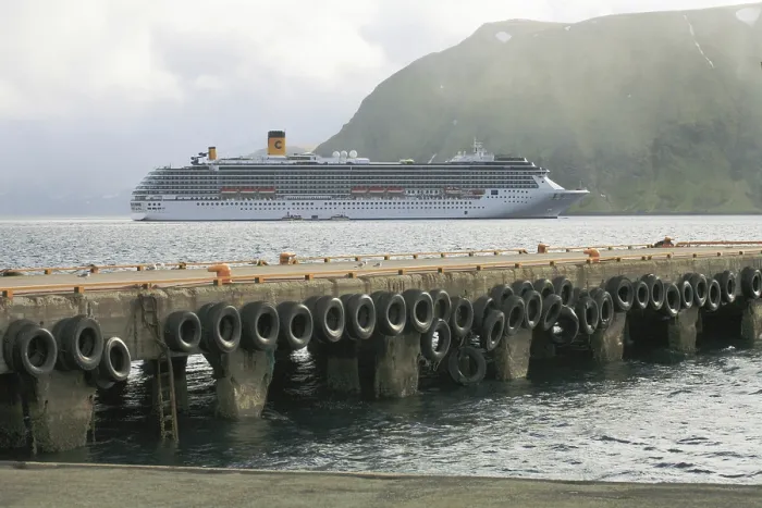 Framed Print : Cruise ship in Honningsvag at Nordkapp