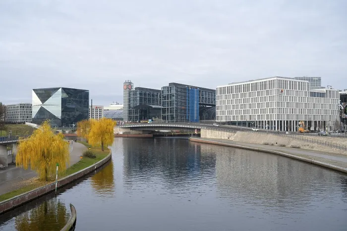 Framed Print : Cube office building, main railway station