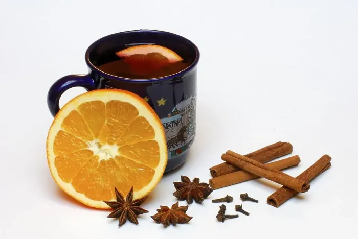 Framed Print : Cup mulled wine, slice of orange Framed Print : Cup mulled wine, slice of orange