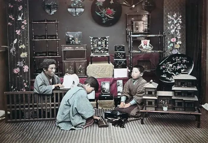 Framed Print : Curio dealers, Japan, Asia