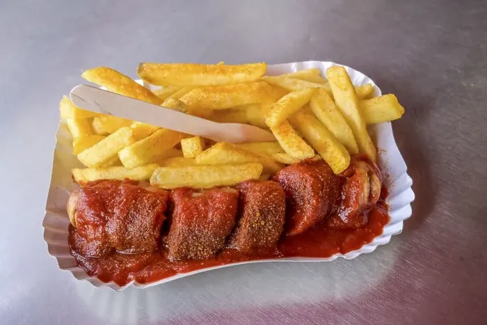 Framed Print : Currywurst with fries, Curry 36 Framed Print : Currywurst with fries, Curry 36