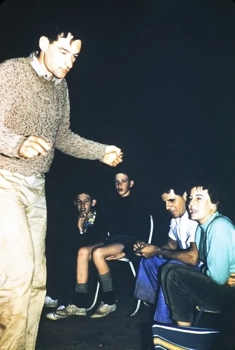 Framed Print : Curtin Springs, Melbourne Grammar School expedition, Northern Territory, Australia, 1956, entertainment around the campfire Len Tuit?, Oceania