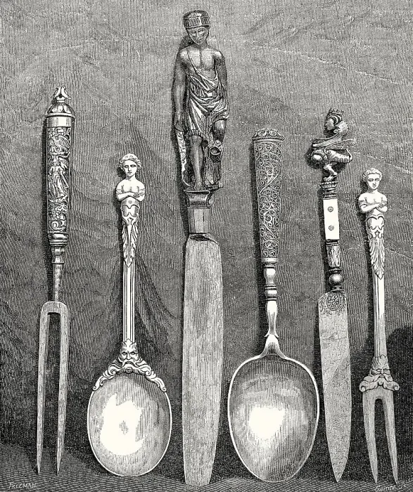 Framed Print : Cutlery, 16th and 17th century Framed Print : Cutlery, 16th and 17th century