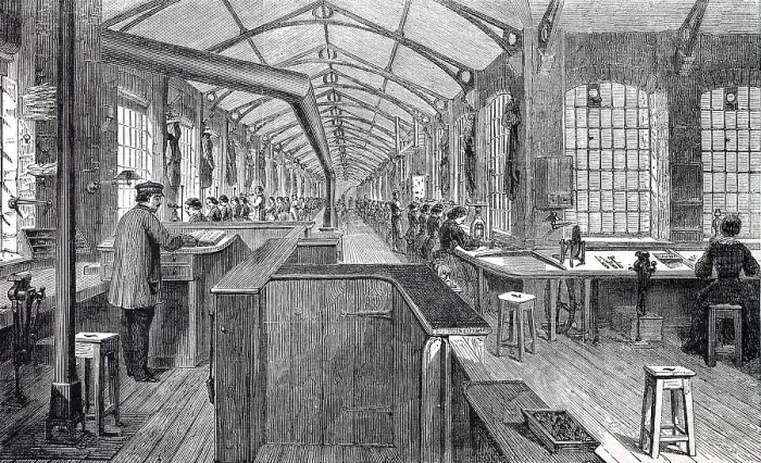 Framed Print : Cutting room in a steel spring factory Framed Print : Cutting room in a steel spring factory