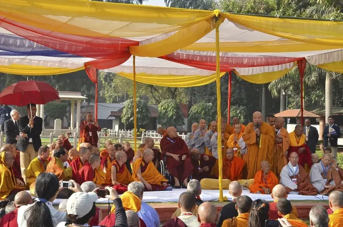 Framed Print : The Dalai Lama and other high dignitaries such as the Karmapa Framed Print : The Dalai Lama and other high dignitaries such as the Karmapa