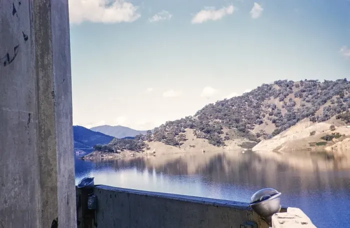 Framed Print : Dam and reservoir, probably Lake Eildon, Victoria, Australia 1956