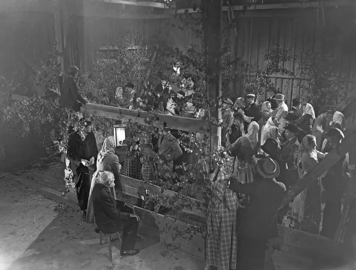 Framed Print : Dance event. People dancing at a rural dance held in a barn house