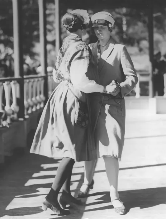 Framed Print : Dancing in the 1930s. Two young women are dancing at the Stockholm exhibition 1930 Framed Print : Dancing in the 1930s. Two young women are dancing at the Stockholm exhibition 1930