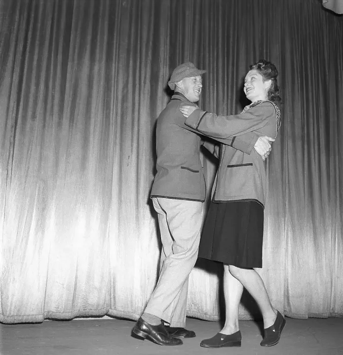 Framed Print : Dancing in the 1940s. A couple in full figure pictured when dancing Framed Print : Dancing in the 1940s. A couple in full figure pictured when dancing