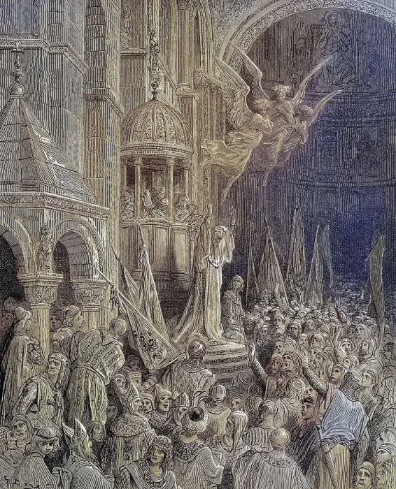 Framed Print : Dandolo of Venice calls on the people to go on crusade Framed Print : Dandolo of Venice calls on the people to go on crusade