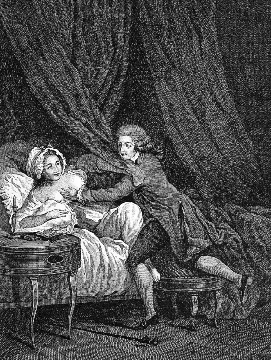 Framed Print : Dangerous intimacy, French copper engraving by Nerbe Framed Print : Dangerous intimacy, French copper engraving by Nerbe