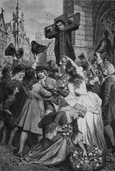 Framed Print : Daniel Defoe in the pillory, an English writer Framed Print : Daniel Defoe in the pillory, an English writer