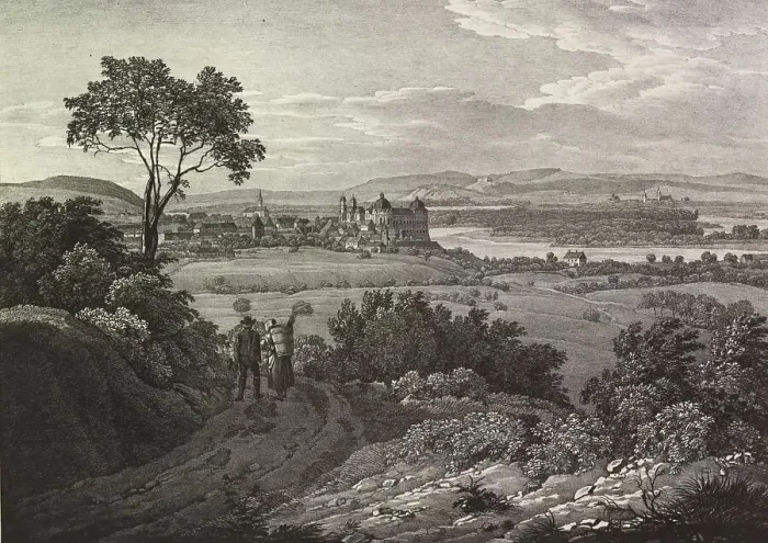Framed Print : The Danube in Lower Austria. View to Klosterneuburg and Korneuburg