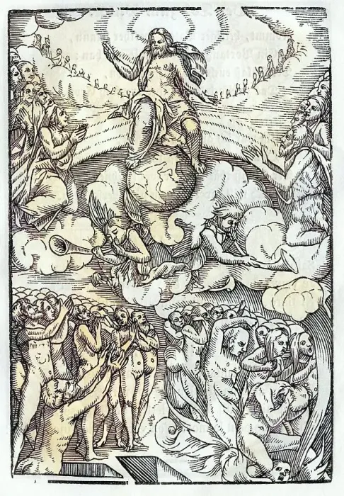 Framed Print : Das Juengste Gericht frei nach Hans Holbein dem Juengeren aus Der Todten Tanz