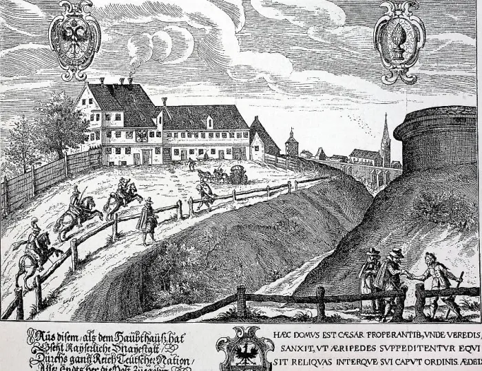 Framed Print : Das Posthaus in Augsburg im Jahr 1616