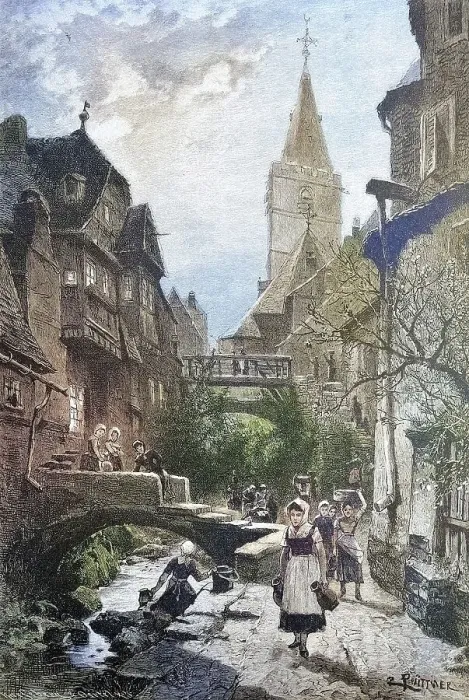 Framed Print : Das Schoepfen des Osterwassers