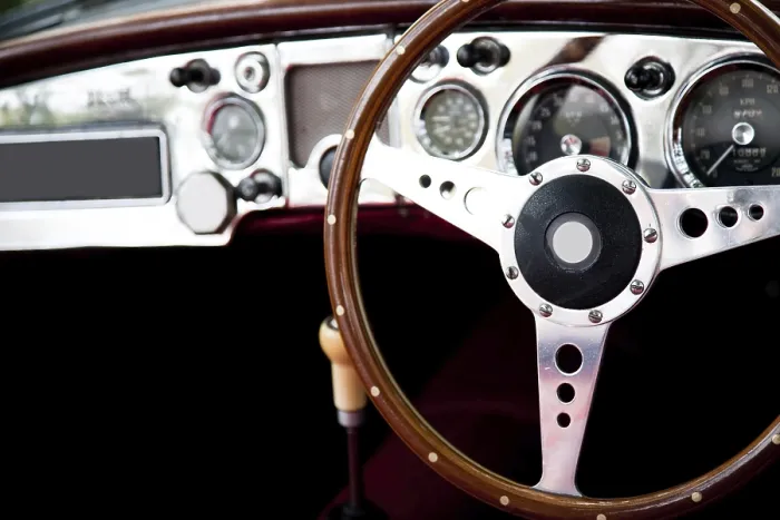 Framed Print : Dashboard of a classic car