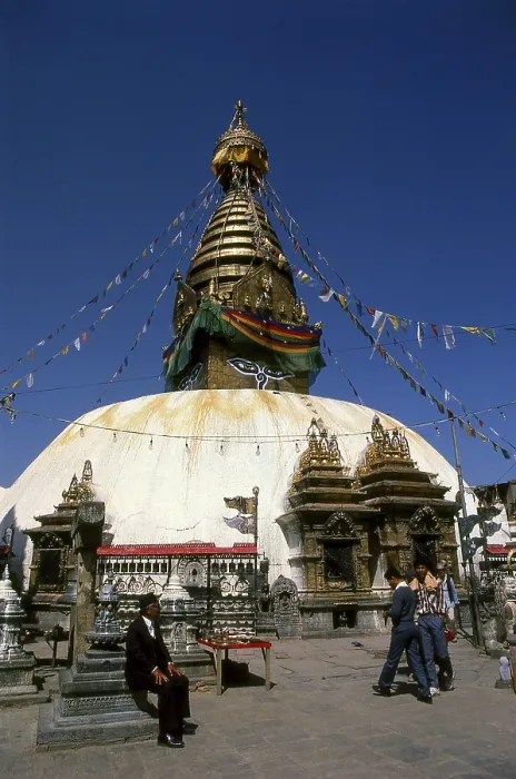 Framed Print : The date of construction of the Svayambhunath stupa
