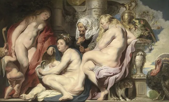 Framed Print : The daughters of Cecrops in search of the child Erichthonius