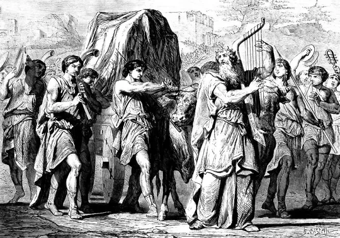 Framed Print : David fetches the Ark of the Covenant from Kiniath Tearim