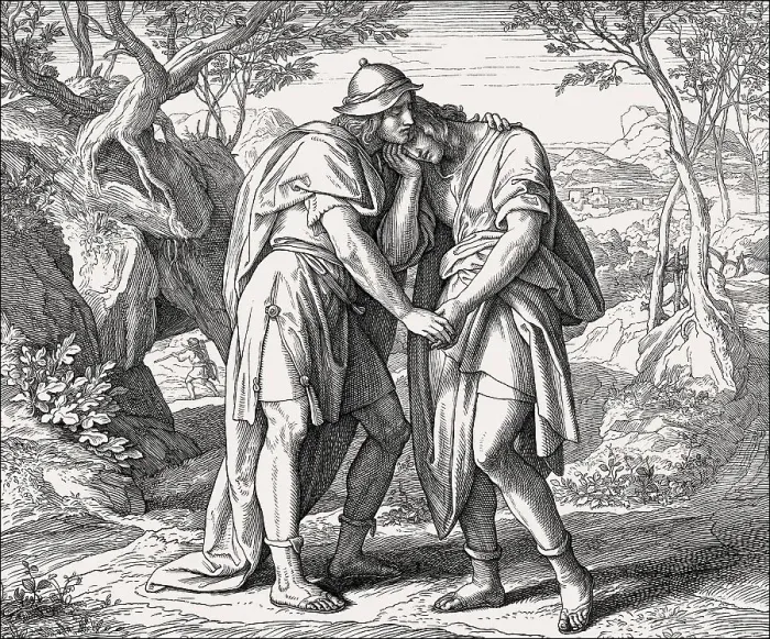 Framed Print : David and Jonathan, Old Testament