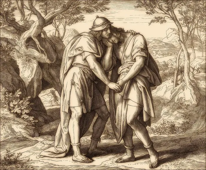 Framed Print : David and Jonathan, Old Testament