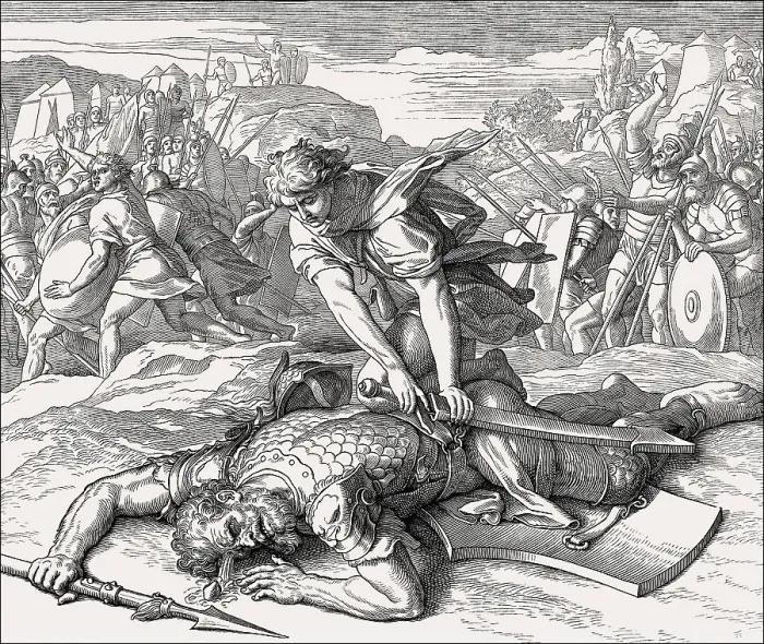 Framed Print : David killing the enemy champion Goliath Framed Print : David killing the enemy champion Goliath