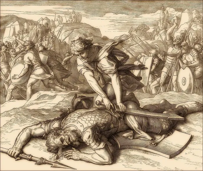 Framed Print : David killing the enemy champion Goliath Framed Print : David killing the enemy champion Goliath