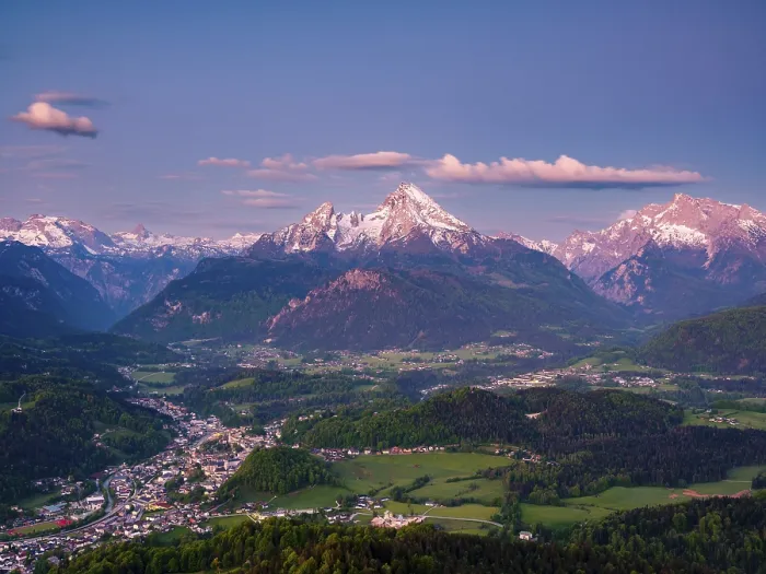 Framed Print : Dawn over the valley basin of Berchtesgaden