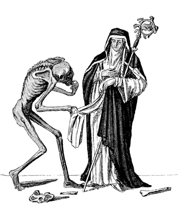 Framed Print : Death and the Abbess, from Dance of Death Framed Print : Death and the Abbess, from Dance of Death