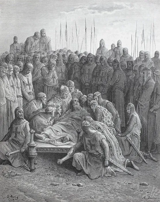 Framed Print : The Death of Balduin I. Crusades were strategically
