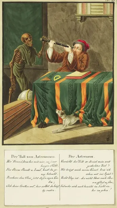 Framed Print : Death Comes to the Astronomer, Todten-Tantz after Beck