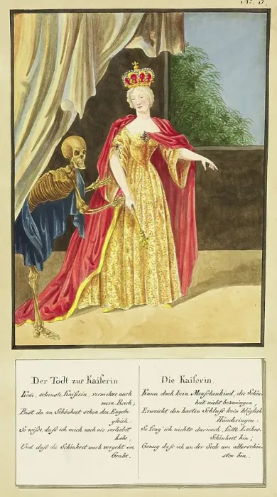 Framed Print : Death Comes to the Empress, Todten-Tantz after Beck Framed Print : Death Comes to the Empress, Todten-Tantz after Beck