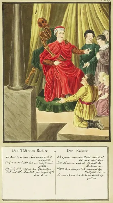 Framed Print : Death Comes to the Judge, Todten-Tantz after Beck