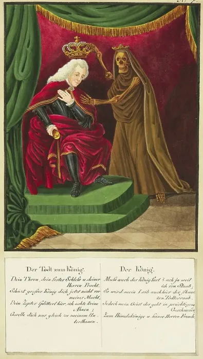 Framed Print : Death Comes to the King, Todten-Tantz after Beck Framed Print : Death Comes to the King, Todten-Tantz after Beck