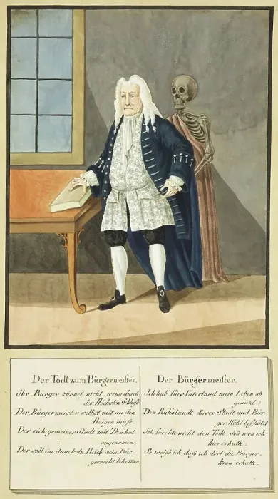 Framed Print : Death Comes to the Mayor, Todten-Tantz after Beck