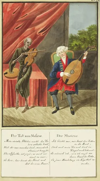 Framed Print : Death Comes to the Musician, Todten-Tantz after Beck Framed Print : Death Comes to the Musician, Todten-Tantz after Beck