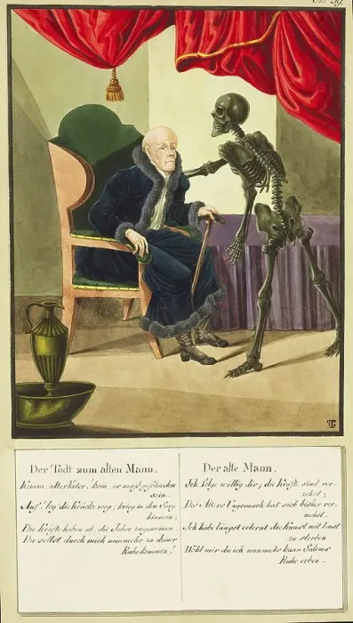 Framed Print : Death Comes to the Old Man, Todten-Tantz after Beck
