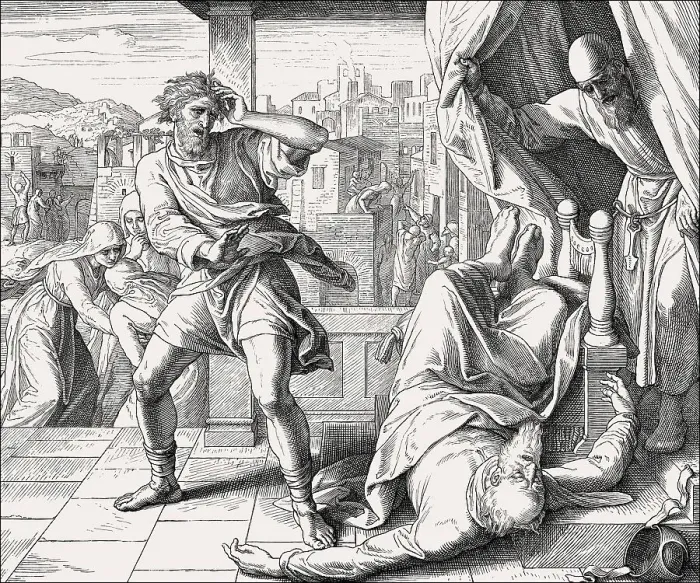 Framed Print : Death of Eli, Old Testament, by Julius Schnorr von Carolsfeld Framed Print : Death of Eli, Old Testament, by Julius Schnorr von Carolsfeld