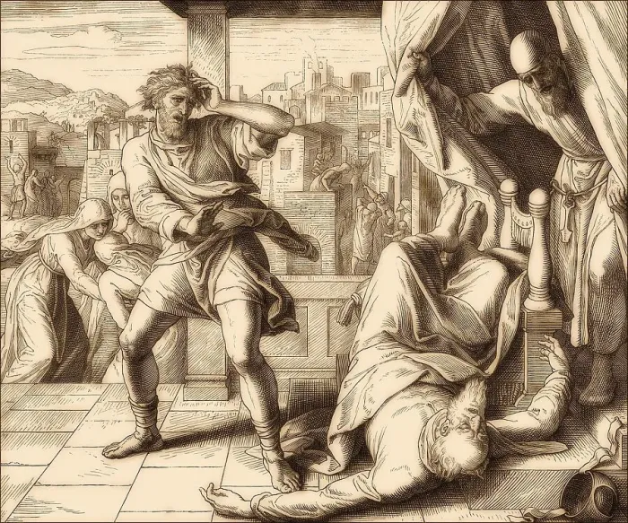 Framed Print : Death of Eli, Old Testament, by Julius Schnorr von Carolsfeld
