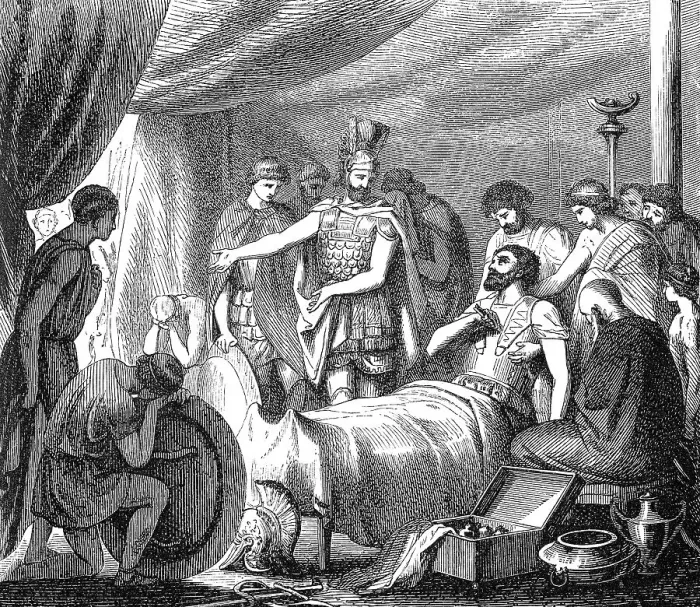 Framed Print : Death of Epaminondas or Epameinondas