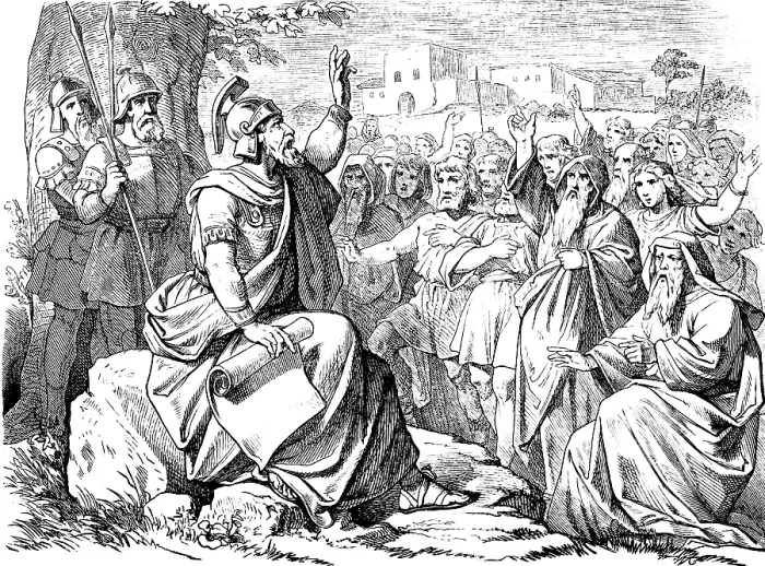 Framed Print : Before his death, Joshua gathers the tribes of Israel around him
