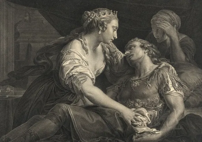 Framed Print : The Death of Marcus Antonius with Cleopatra