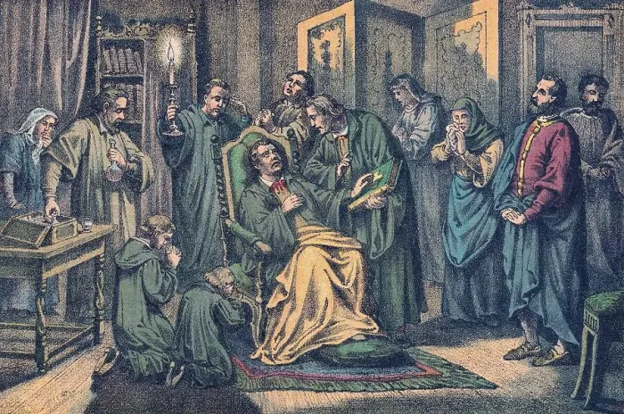 Framed Print : The death of Martin Luther, 1546