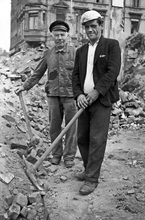 Framed Print : Two Debris Men, 1950, Leipzig, Saxony Framed Print : Two Debris Men, 1950, Leipzig, Saxony